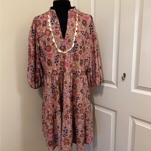 Floral Pink Bohemian Dress